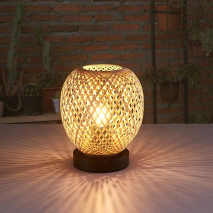 Laualamp ZANZIBAR 1xE27/20W/230V d. 18 cm bambus