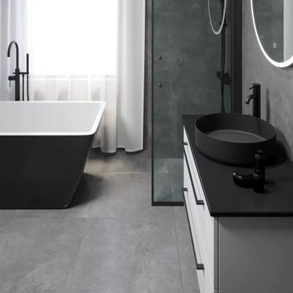 Lauale asetatav valamu LJORDAL, Ø 40 cm, teras/must