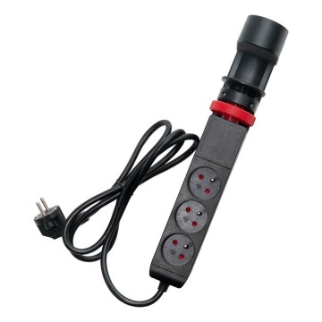 Lauale kinnitatav pikendusjuhe, 3× pistikupesa (tüüp E) + 2× USB-A + 1× USB-C, 1,5 m, must