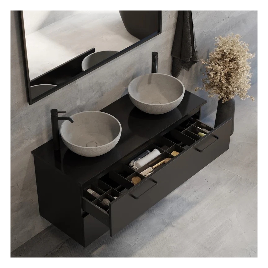 Lauapealne valamu BERGEN, läbimõõt 39 cm, betoon/hall