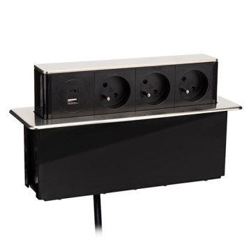Lauaplaadi pistikupesatulp 3x230V + USB-A + USB-C