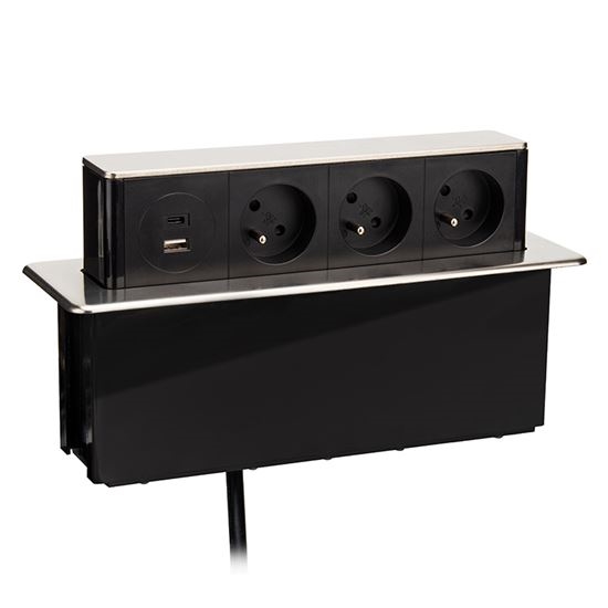 Lauaplaadi pistikupesatulp 3x230V + USB-A + USB-C