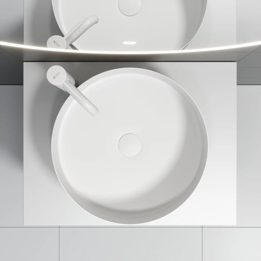 Lauaplaadile paigaldatav valam LJORDAL, läbimõõt 40 cm, teras/valge