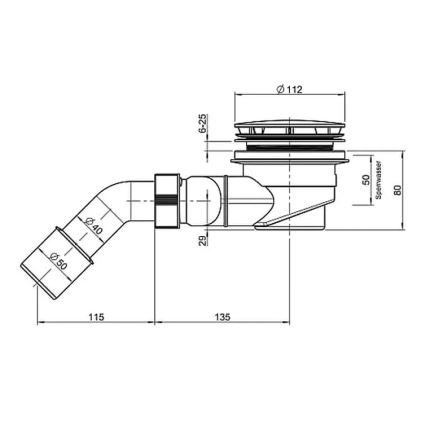 LAUFEN H2951270000001 - Sifoon dušialusele SOLUTIONS plast/valge