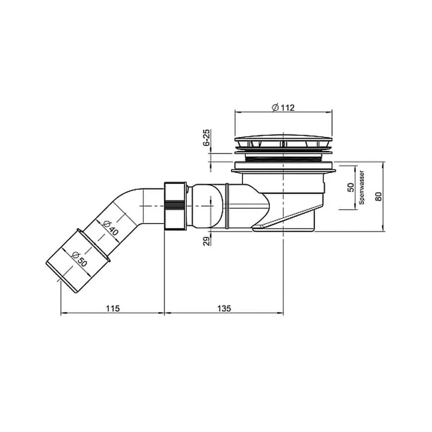 LAUFEN H2951270000001 - Sifoon dušialusele SOLUTIONS plast/valge
