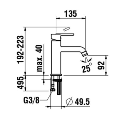 LAUFEN H3110810041201 - Valamu kraan LUA 19,2 cm läikiv kroom