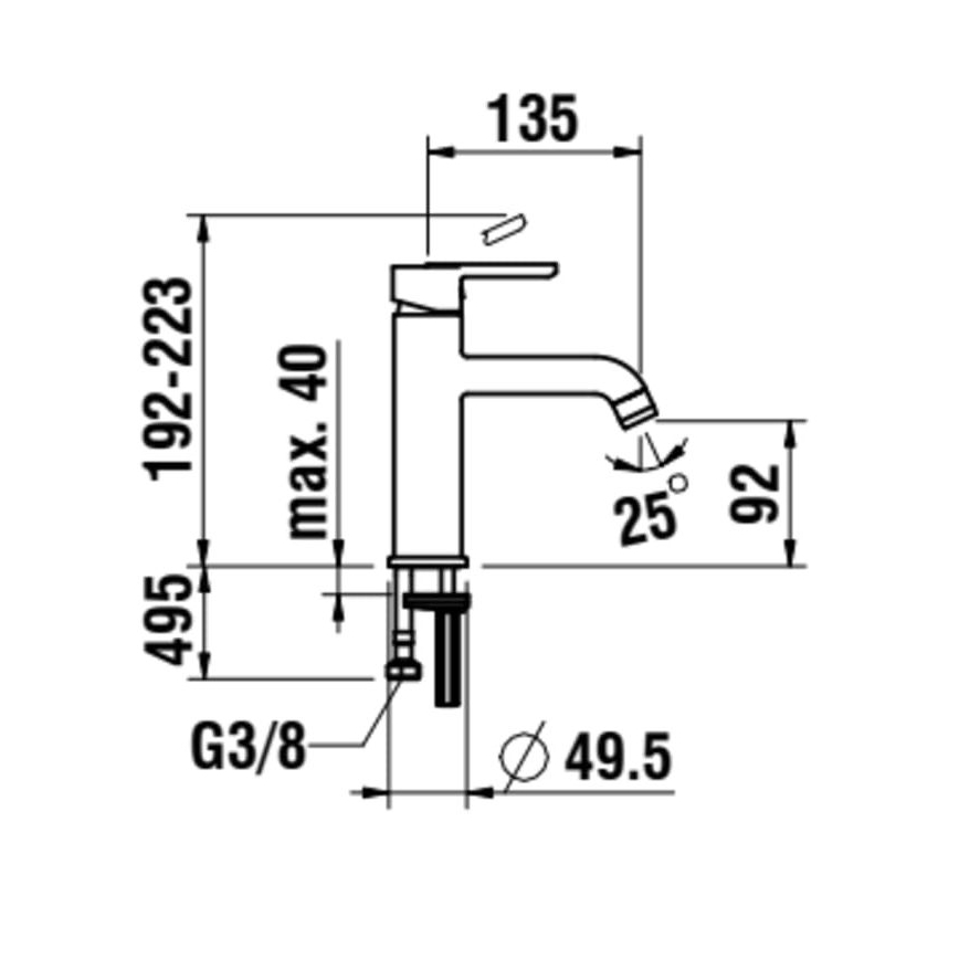 LAUFEN H3110810041201 - Valamu kraan LUA 19,2 cm läikiv kroom