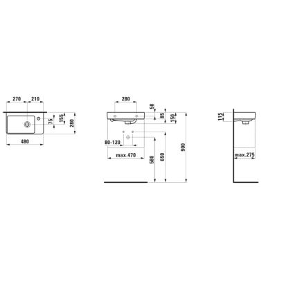 LAUFEN H8159540001041 - Rippvalamu PRO 48x28 cm keraamiline/valge