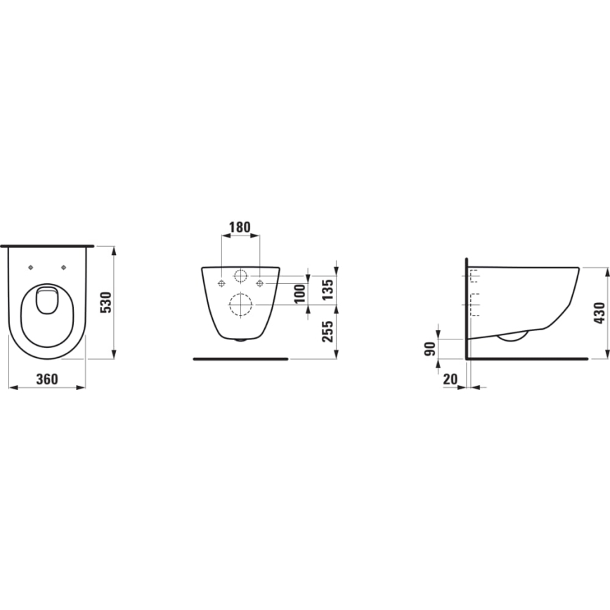 LAUFEN H8209560000001 - Seinale kinnitatav WC PRO keraamika/valge