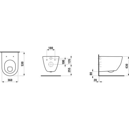 LAUFEN H8209590000001 - seinale paigaldatav WC PRO, keraamiline/valge