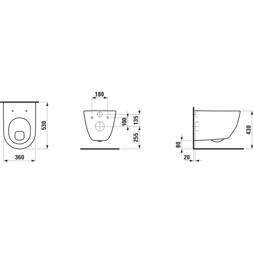 LAUFEN H8209590000001 - seinale paigaldatav WC PRO, keraamiline/valge