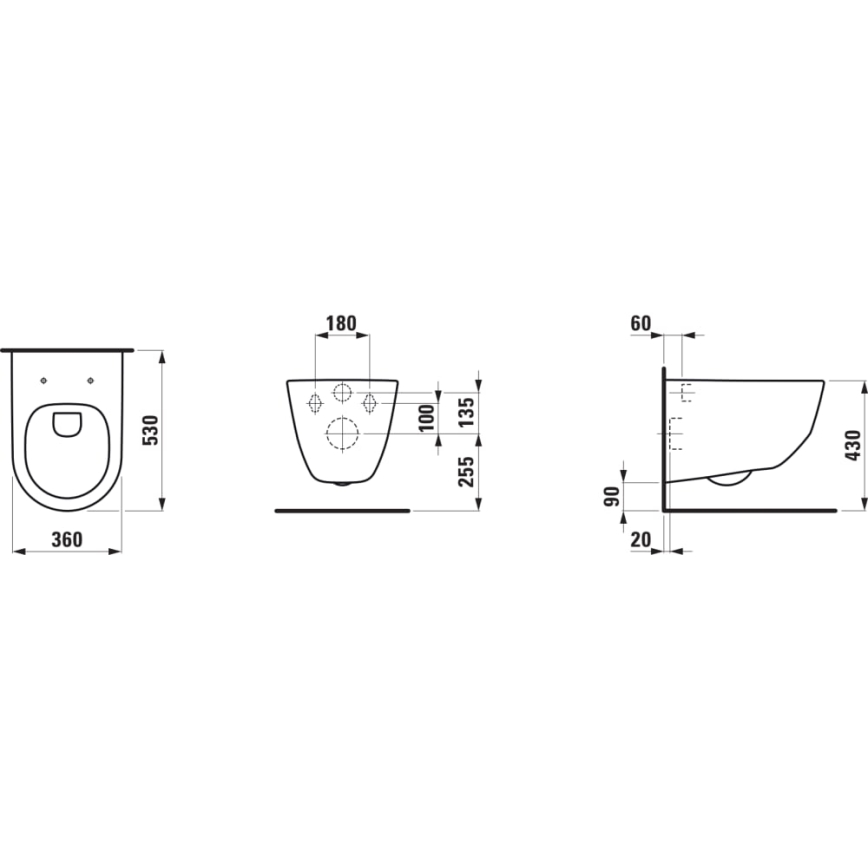 LAUFEN H8209660000001 - Seinale kinnitatav WC PRO keraamika/valge