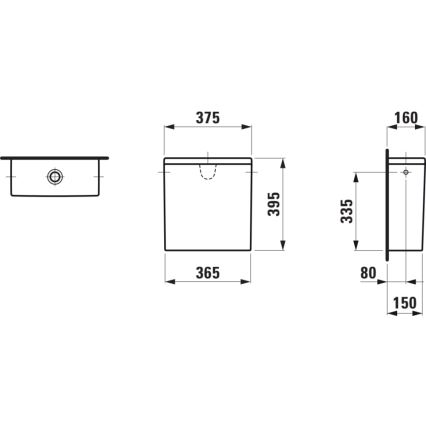 LAUFEN H8299520009721 - PRO loputuskast, külgühendusega, keraamika/valge