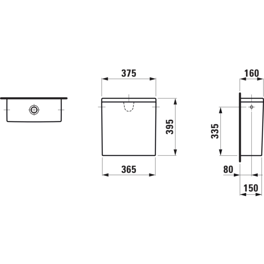 LAUFEN H8299520009721 - PRO loputuskast, külgühendusega, keraamika/valge
