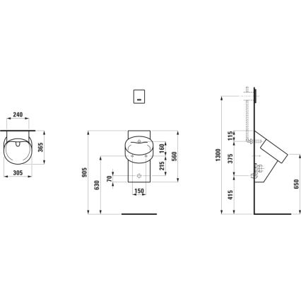 LAUFEN H8402857160001 - Uriaar VAL tagumine veesissevool, tagumine äravool keraamika/mattmust