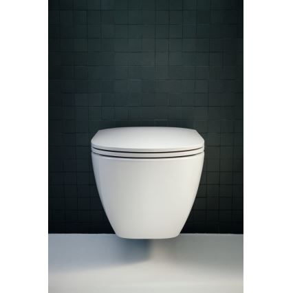LAUFEN H8660800000001 - Seinale kinnitatav WC LUA, keraamiline/valge + pehmelt sulguv WC-istme kaas LUA, duroplast/valge
