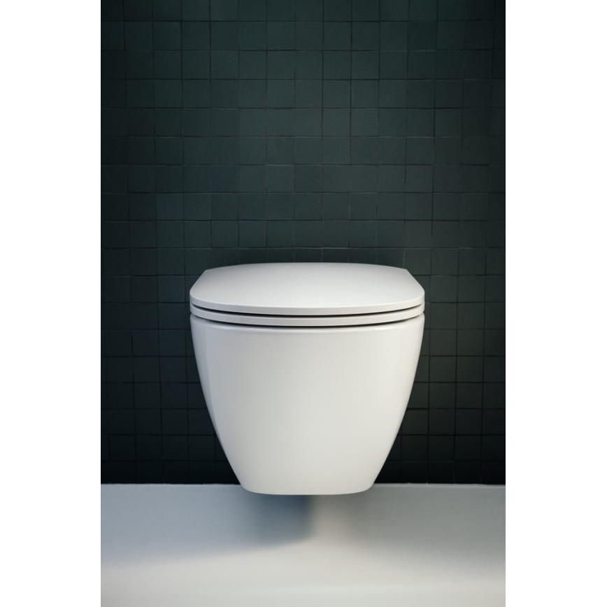 LAUFEN H8660800000001 - Seinale kinnitatav WC LUA, keraamiline/valge + pehmelt sulguv WC-istme kaas LUA, duroplast/valge