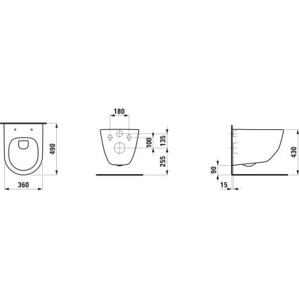 LAUFEN H8669550000001 - Seinapealne WC PRO keraamika/valge + WC-poti kaas SoftClose PRO duroplast/valge
