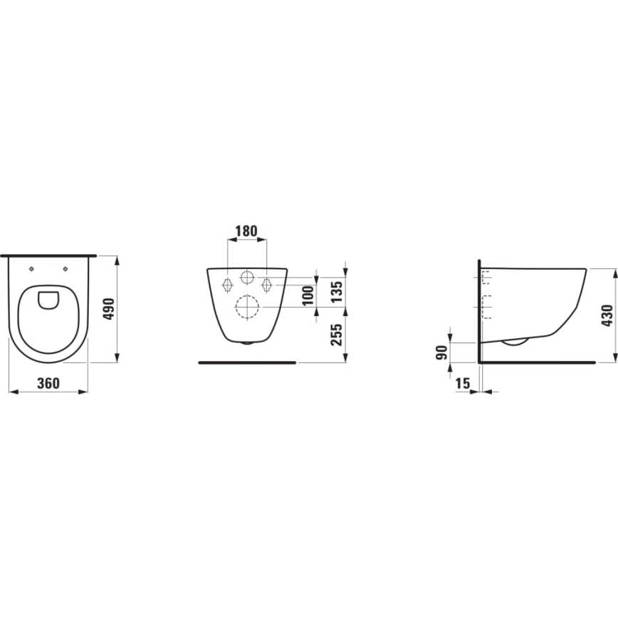 LAUFEN H8669550000001 - Seinapealne WC PRO keraamika/valge + WC-poti kaas SoftClose PRO duroplast/valge