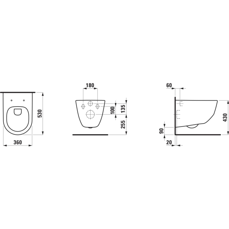 LAUFEN H8669570000001 - Seinale riputatav WC PRO keraamiline/valge + WC-poti kaas SoftClose PRO duroplast/valge