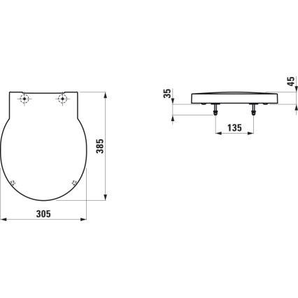 LAUFEN H8942827160001 - Pisuaari kaas SoftClose VAL duroplast/matt must