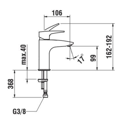 LAUFEN HF500702100000 - Valamu kraan LAURIN 16,2 cm läikiv kroom