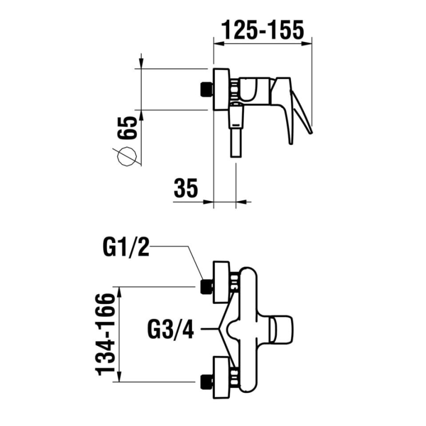 LAUFEN HF500750100600 - Duššikomplekt kraaniga LAURIN läikiv kroom