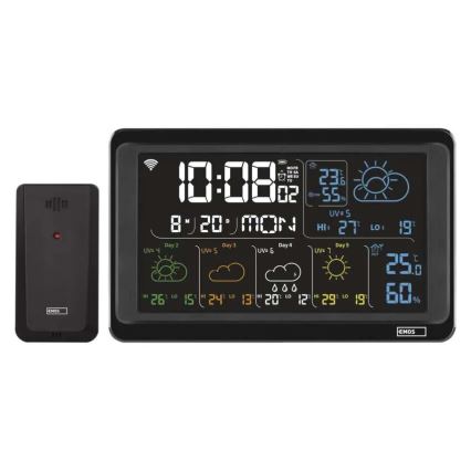 GoSmart ilmajaam LCD-ekraaniga 230V/3xAAA + 2×AAA Wi‑Fi Tuya must