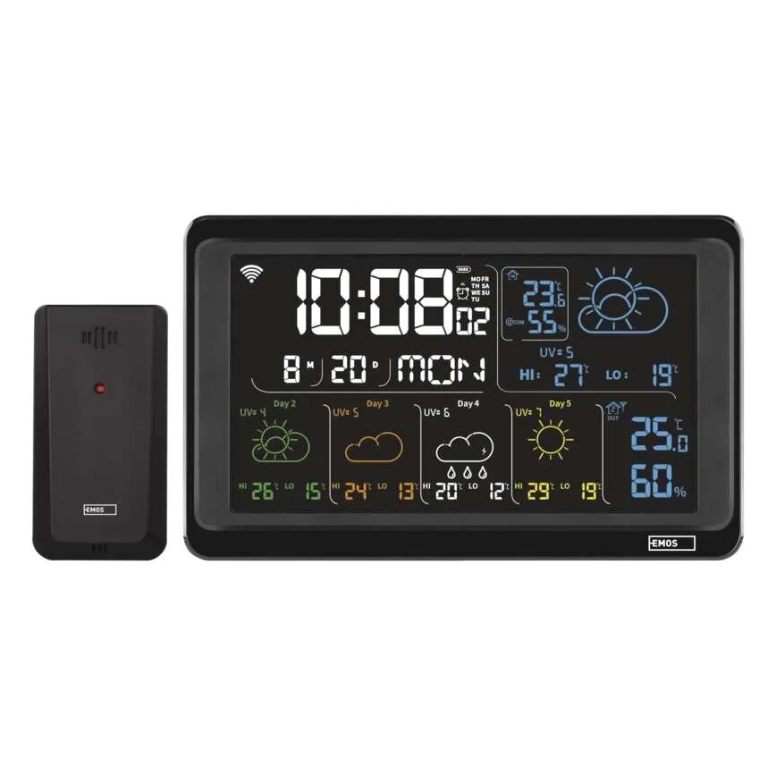 GoSmart ilmajaam LCD-ekraaniga 230V/3xAAA + 2×AAA Wi‑Fi Tuya must