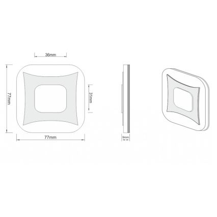 LDST SK-01-SS-BC8 - LED trepikojavalgusti ŠOKK 8x LED/1,2W/230V matte kroom