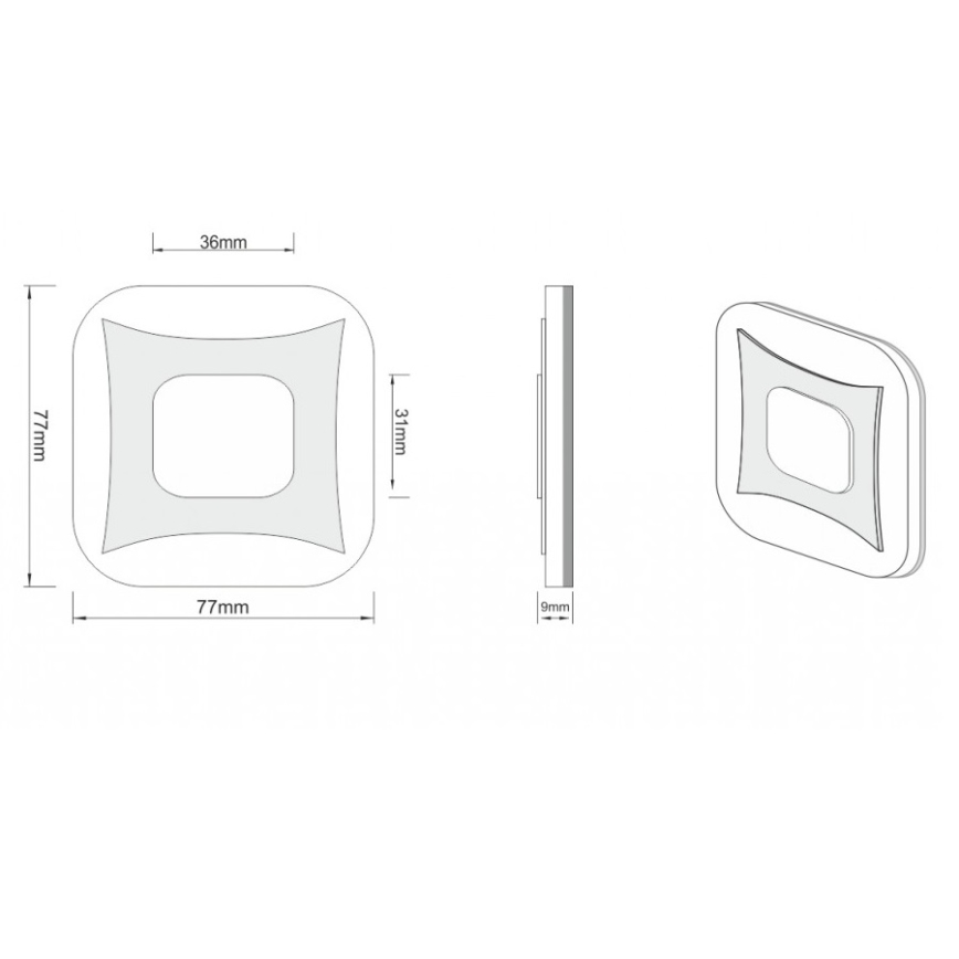 LDST SK-01-SS-BC8 - LED trepikojavalgusti ŠOKK 8x LED/1,2W/230V matte kroom