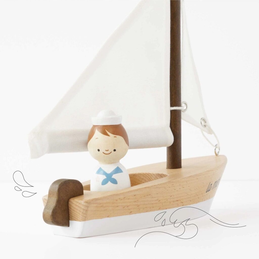 Le Toy Van - Puidust purjekas koos kapteniga pöök