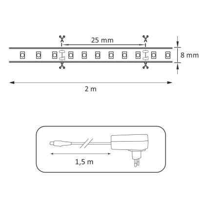 LED 2m Riba LED/18W/12V 4000K IP65