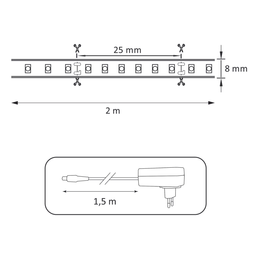 LED 2m Riba LED/18W/12V 4000K IP65