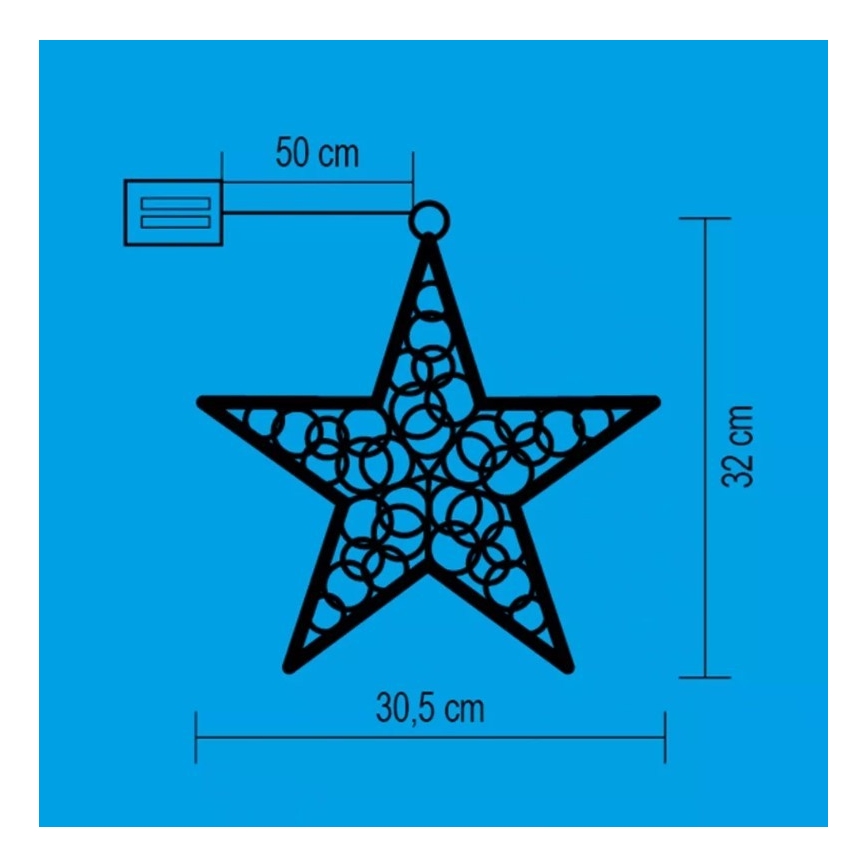 LED Aknakaunistus 20xLED/2xAA