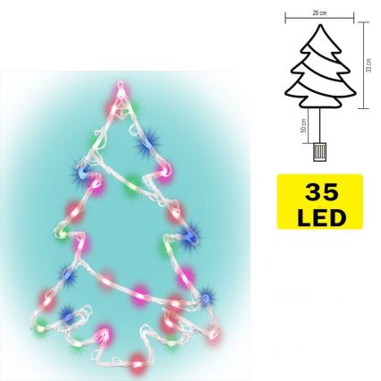 LED Aknakaunistus 35xLED/3xAA mitmevärviline