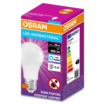 LED Antibakteriaalne pirn A60 E27/8,5W/230V 6500K - Osram