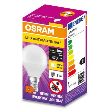 LED Antibakteriaalne pirn P40 E14/4,9W/230V 2700K - Osram