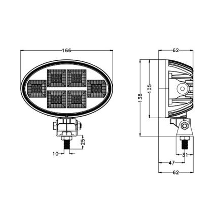 LED Auto kaugtuled BLACK LED/150W/10-30V IP69 5700K ovaalne