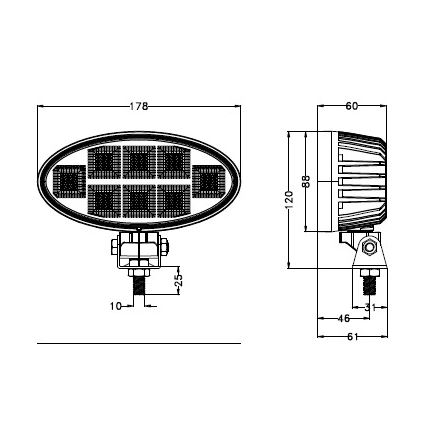 LED Auto kaugtuled BLACK LED/160W/10-30V IP69 5700K ovaalne