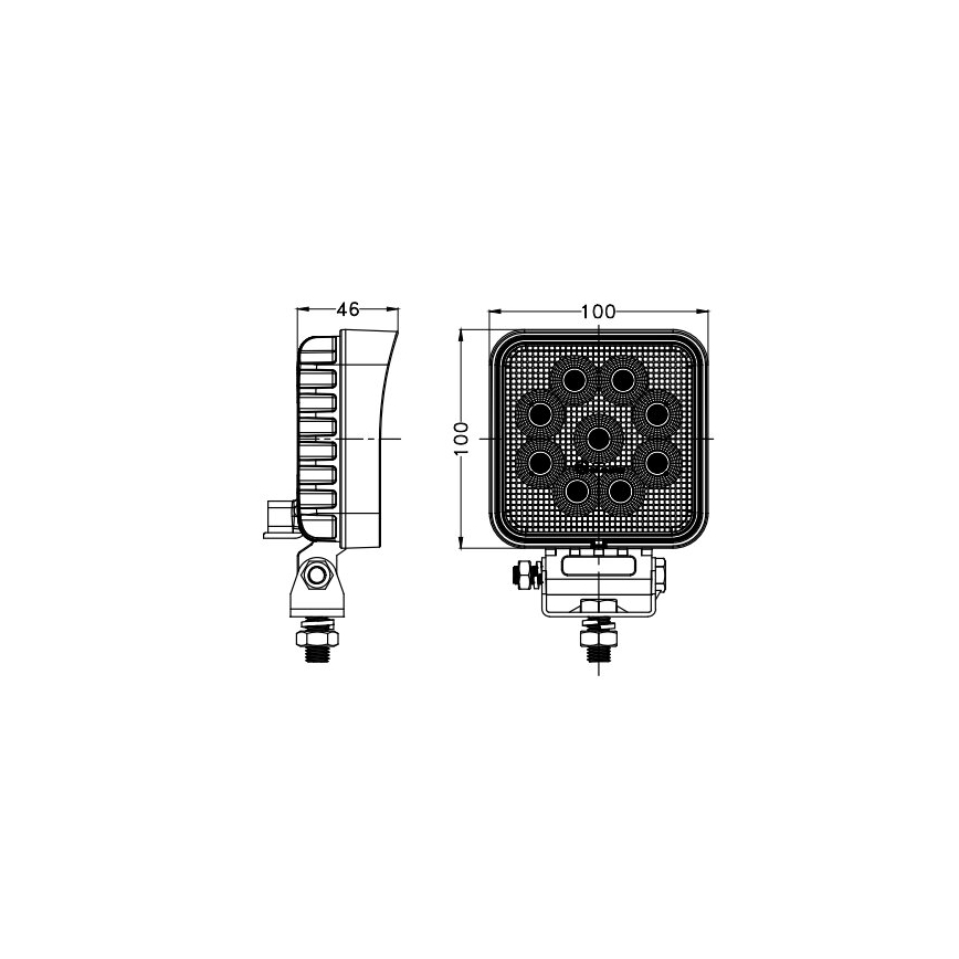 LED Auto kaugtuled BLACK LED/36W/10-30V IP69 5700K kandiline