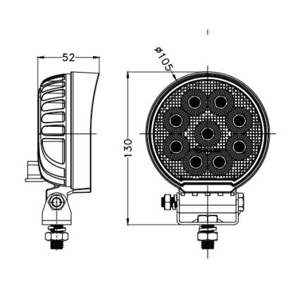LED Auto kaugtuled BLACK LED/36W/10-30V IP69 5700K ümmargune