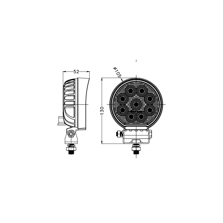 LED Auto kaugtuled BLACK LED/36W/10-30V IP69 5700K ümmargune