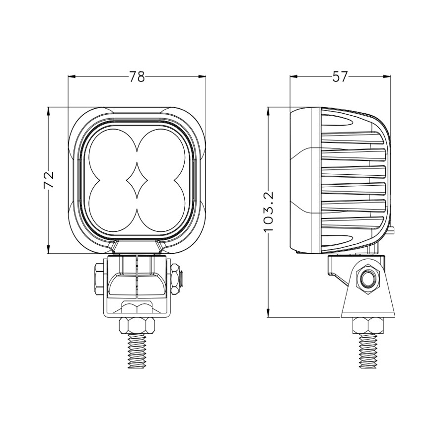 LED Auto kaugtuled BLACK LED/40W/10-30V IP69 5700K kandiline