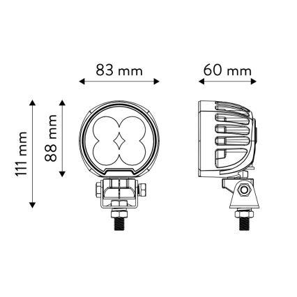 LED Auto kaugtuled BLACK LED/40W/10-30V IP69 5700K ümmargune