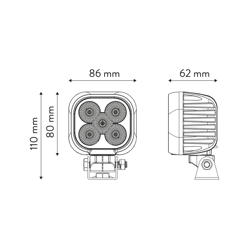 LED Auto kaugtuled BLACK LED/50W/10-30V IP69 5700K kandiline