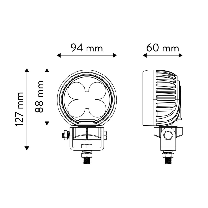 LED Auto kaugtuled BLACK LED/50W/10-30V IP69 5700K ümmargune