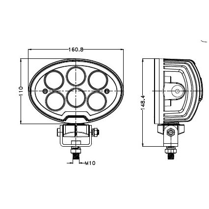 LED Auto kaugtuled BLACK LED/60W/10-30V IP69 5700K ovaalne