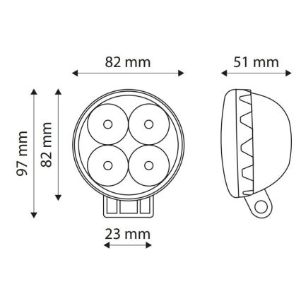 LED Auto kohtvalgusti EPISTAR LED/12W/10-30V IP67 6000K