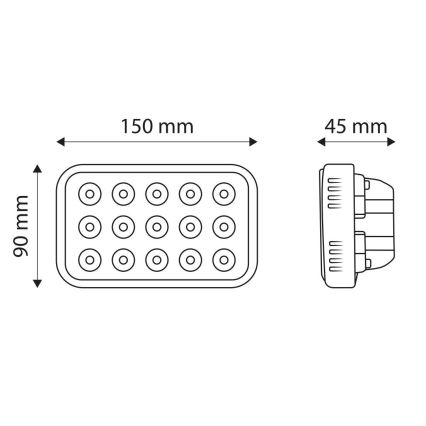 LED Auto kohtvalgusti EPISTAR LED/45W/10-30V IP67 6000K